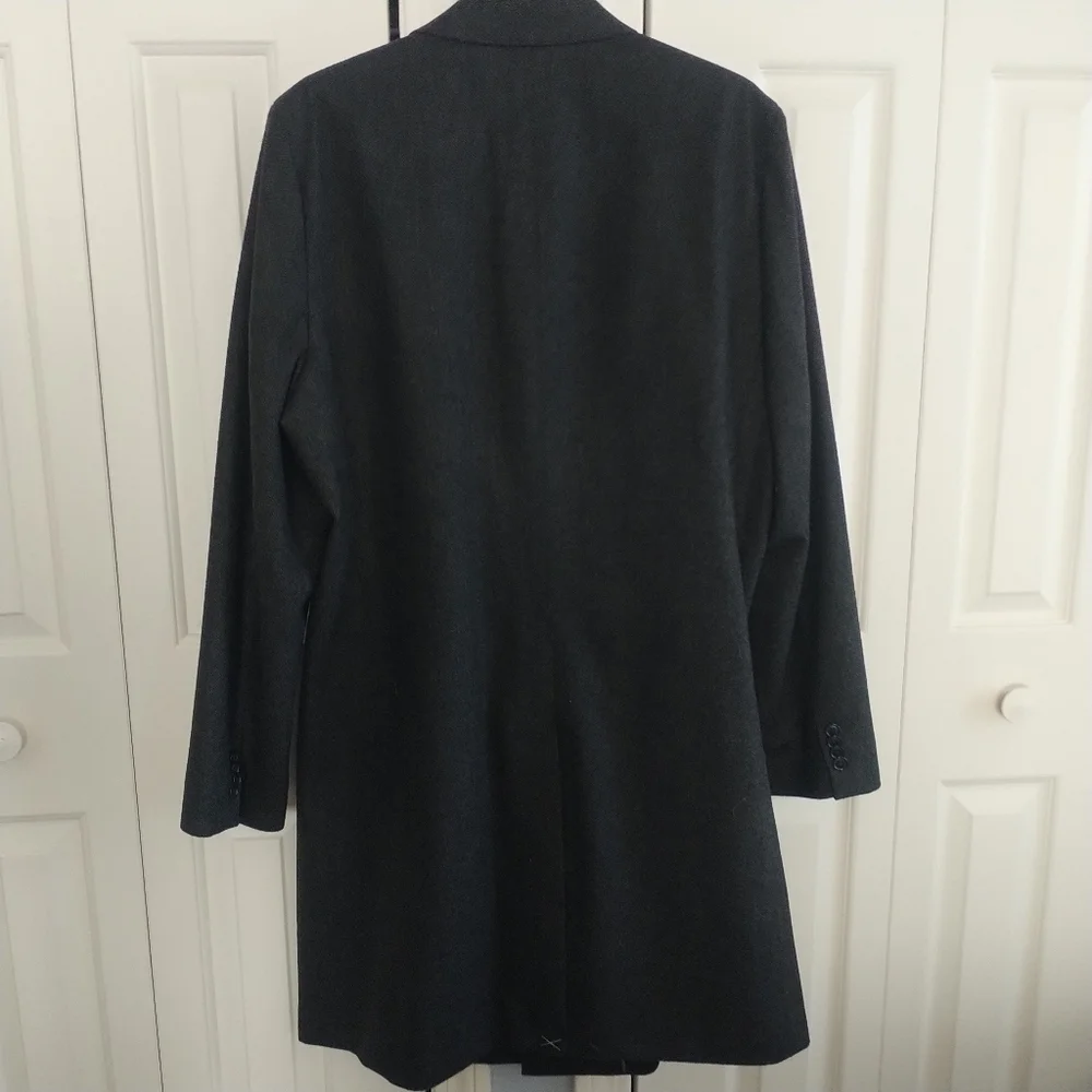 Jos. A. Bank Classic Charcoal Herringbone Classic Top Coat 44Long - Picture 8 of 12